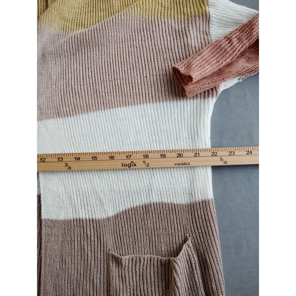 Women XL Color Block Open Front Lagun Duster Western Artsy Academia Y2K Cardigan - Picture 10 of 12